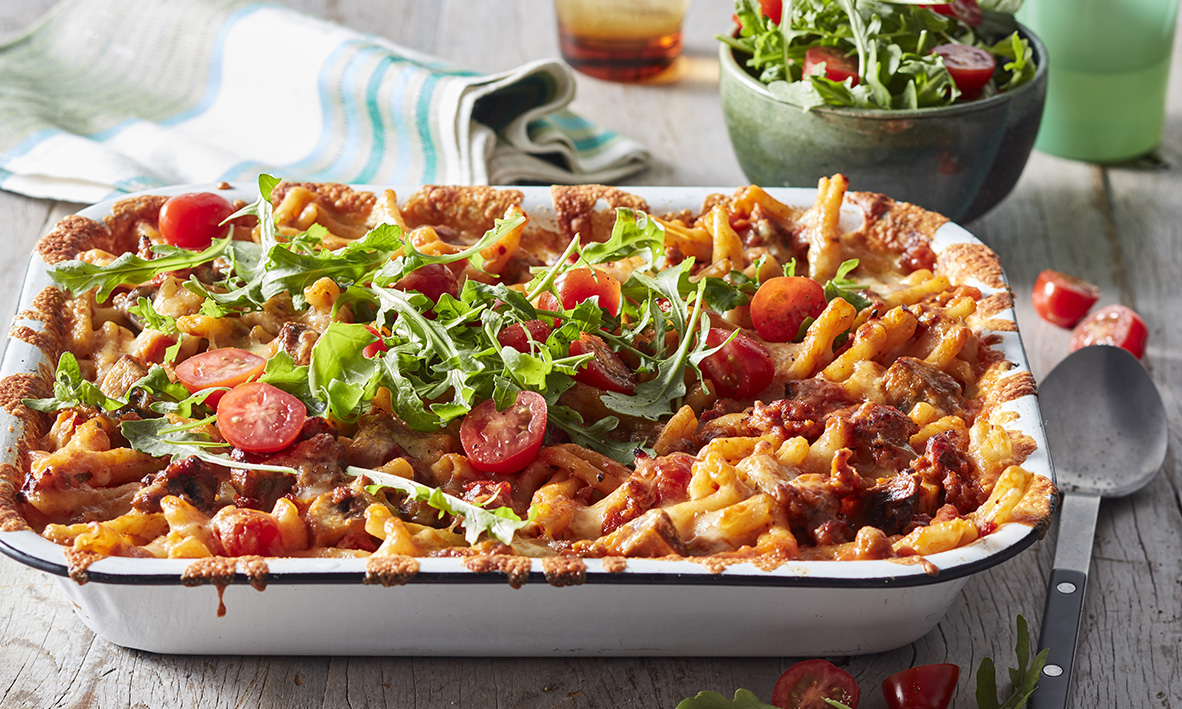 Quick Sausage Pasta Bake