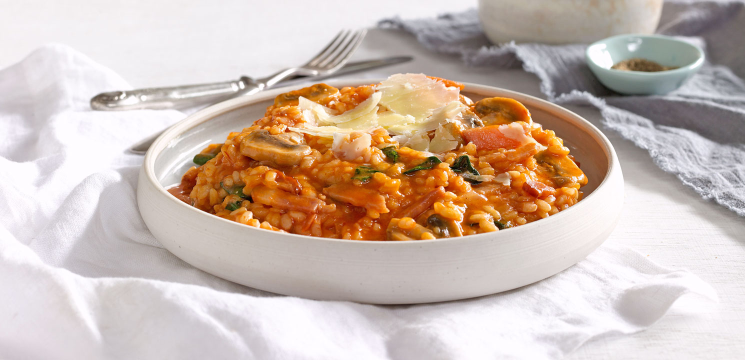 Bacon, Tomato & Spinach Risotto