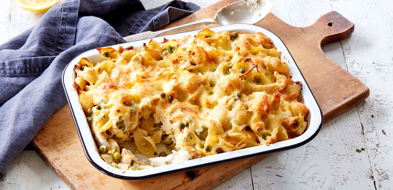 Chicken, Leek & Pea Pasta Bake